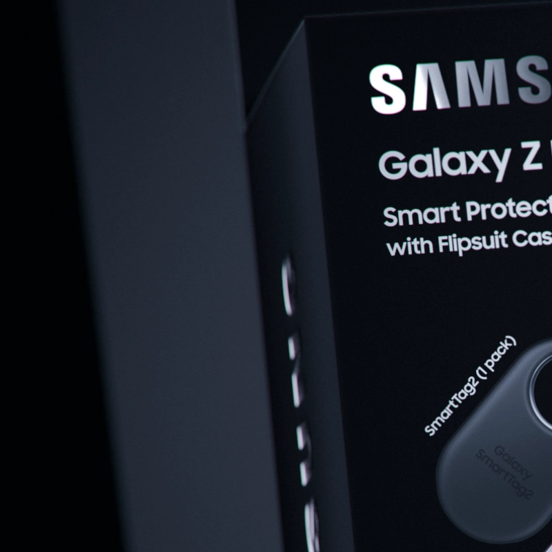 Closeup of a Samsung bundle box for the Galaxy Z Flip6.
