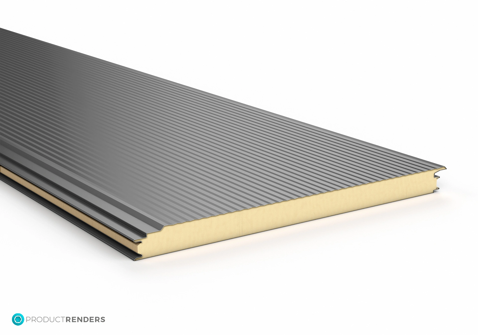 A render of a wave roof panel.